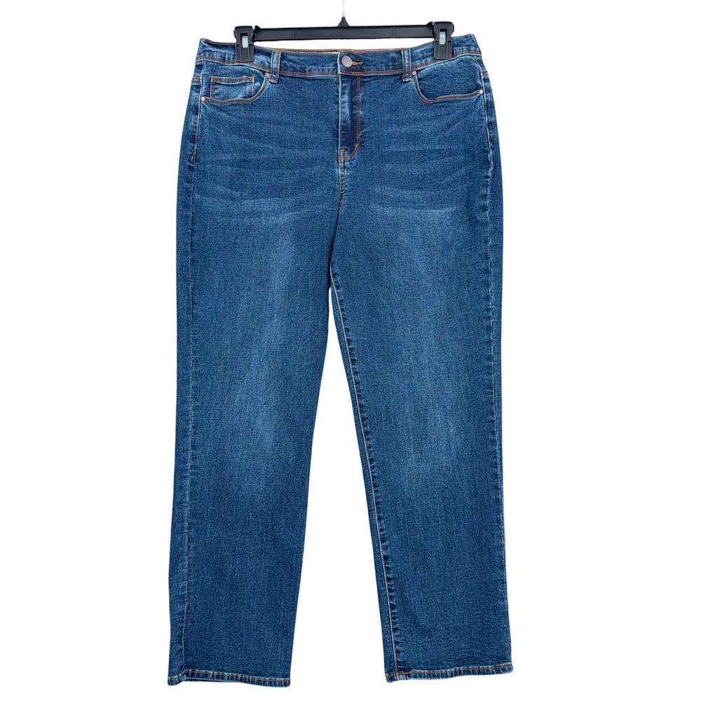 Coldwater Creek The Creek Straight Leg Jeans Womens 16P Cotton Blend Blue